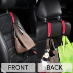 2 Pack Car Hook Holder Leather Headrest Hooks for Purses and Bags,SUS304 Car Hook(Red)