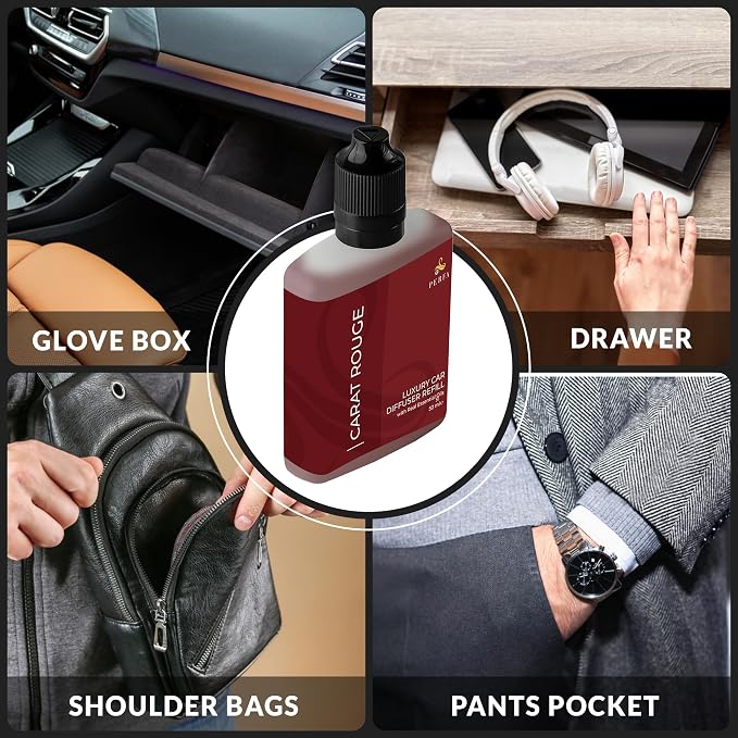 Inspired by Baraccart Car Freshener Scent For Women | Sweet Wood, White Floral, Clean Musk Scented Air Freshener | Long-Lasting Perfume Style Automotive Fragrance Oil Diffuser | Carat Rouge by