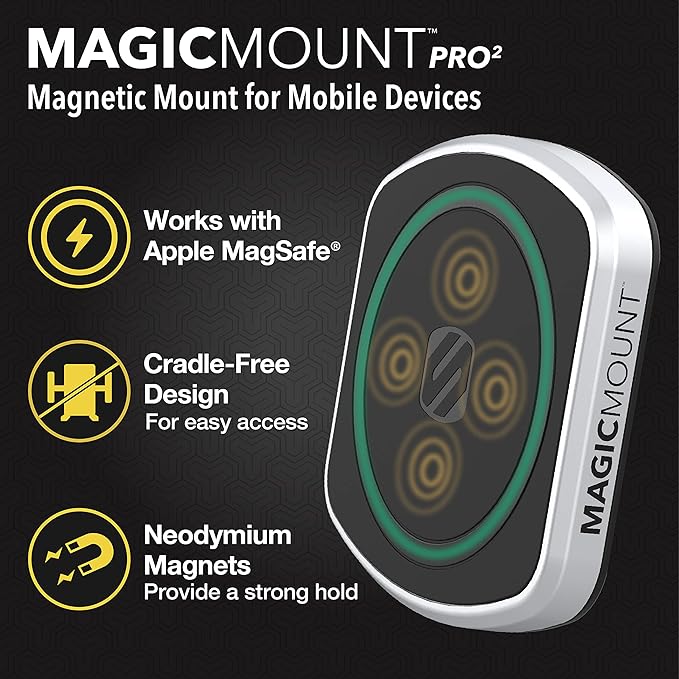 MP2ODVM-XTSP MagicMount Pro2 Dash/Vent/Window 4-in-1 Magnetic Cell Phone Holder Car Mount Kit Compatible with MagSafe, iPhones, Galaxy, Pixel & All Smartphones