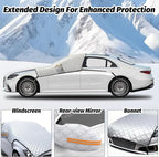 Windshield Cover for Ice and Snow, Windshield Snow Cover, Car Windshield Cover, 600D Waterproof Heavy Duty Universal for Most Cars SUVs Vans Truck (90 x 98 Inch)