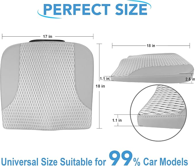 Car Seat Cushion, Car Seat Pillow, Automotive Cushion | Memory Foam Car Seat Cushion for Long Driving, Butt Pillow for Pain Relief, Driver Seat Cushion for Car, Truck, Office, Gray