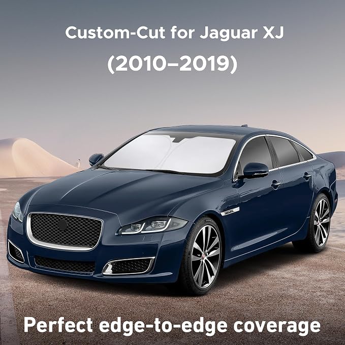 Windshield Sunshade Compatible for Jaguar XJ 2010-2017 2018 2019, Sun Visor for Front Windshield & Window Sun Shade Cover, UV Heat Blocker & Protector, Car Accessories