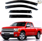 KPY Rain Guards for 2007-2013 Chevrolet Silverado/GMC Sierra 1500 Extended Cab, Out-Channel Window Visor Vent Deflector, Truck Accessories 2007-2014 Chevy Silverado/Sierra 2500HD 3500HD (Extended Cab)
