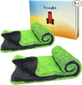 2-Pack 16"x16" Car Detailing Drying Towels, 1400 GSM Microfiber Drying Towels, for Final Water Chasing, Safe Drying of Gaps, Mirrors & Vehicle Interiors, Green