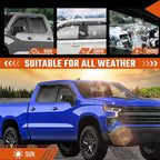 Rain Guards Fit for Chevy Silverado/GMC Sierra 1500 Crew Cab 2019-2026, Tape-on Durable Side Window Wind Deflectors & Visors 2019-2026 Silverado/Sierra 2500HD 3500HD Crew Cab Rain Guard Black 4 PCS