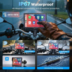 5 Inch Motorcycle Carplay GPS Navigation System with Apple Carplay and Android Auto Portable Screen with Dual Bluetooth, Navigation, Siri, Google Assistant（Not Inchluded TPMS）