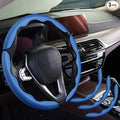 3pcs Car Steering Wheel Cover,Anti-Skid Carbon Fiber Steering Wheel Protector for Men Women,Multiple Color Options,Universal for Most Car Interiors Accessories (Bule 3PCS)