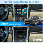 4+64G 8-Core Qualcomm Android 15 Car Stereo for Ford Fusion Mondeo 2013-2019 with Wireless Carplay, 9'' Touchscreen Car Radio with WiFi Mirror Link GPS Bluetooth 5.1 FM RDS DSP EQ SWC