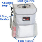 Waterproof Car Trash Can with Lid and Pockets, 2.5 Gal, Gray | Leakproof, Collapsible Multipurpose Car Bin with 3 Side Storage Pockets, Adjustable Straps