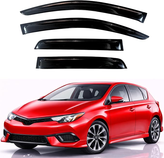 KPY Rain Guards Fit for 2017-2018 Toyota Corolla iM, Out-Channel Window Visors Vent Wind Deflectors 4PC, Car Accessories for 17-18 Corolla iM (iM Model Only)