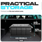 Trunk Organizer For SUV Car Trunk Organizer, Foldable Storage, Car Accessories for Women Men, Collapsible Bag, 600D Oxford, Non Slip Bottom, Straps, Soft Cover (65L)