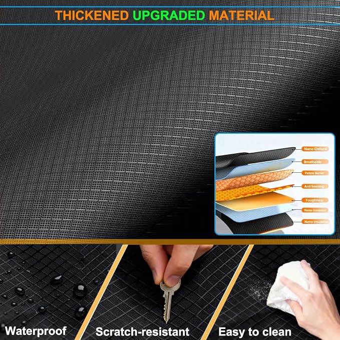 Magnetic Windshield Cover for Snow and Ice, Winter Frost Protector with Side Window & Mirror Covers,Universal Fit for Car, SUV, Truck, Van,Windproof Waterproof Frost Protection