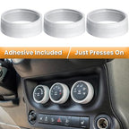 Audio Air Conditioning Button Cover Decoration Twist Switch Ring Trim for Jeep Wrangler JK JKU Patriot 2011-2018, Compass 11-16, Liberty 08-12, Dodge Challenger 08-14 Interior Accessories (White)