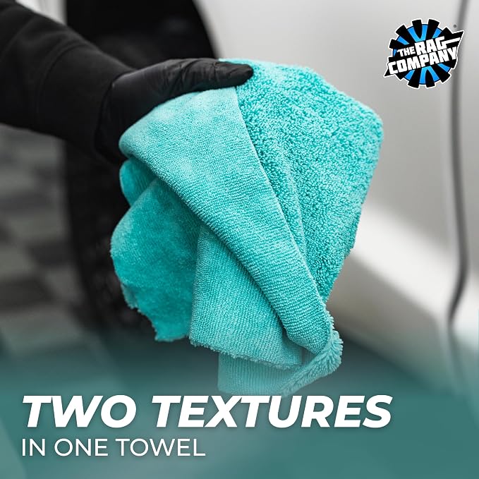 The Creature Edgeless Microfiber Detailing Towels – 420GSM Professional Grade All-Purpose Cloths for Wax, Polish, & Sealant Removal, Teal, 16in x 16in (10-Pack)