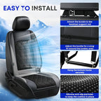 Cooling Car Seat Cover, Ventilated Seat Cushion Cooling Car Seat Pad for Summer Driving with Powerful Turbo Fans Universal Fit for Car SUV Truck Van-Light Grey