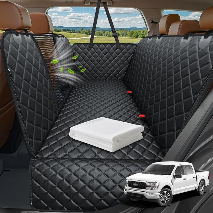 Dog Car Seat Cover for Pets 100% Waterproof Seat Cover Hammock 600D Heavy Duty Scratch Proof Nonslip Durable Soft Back Seat Covers for Cars Trucks and SUVs