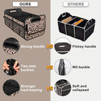 Trunk Organizer for SUV, Car Organizers and Storage with Reinforced Handles, Car Accessories for Women/Men - Large, Leopard Print