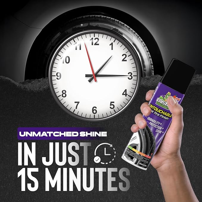 Untouchable Tire Shine Spray (12 Pack) – Citrus Scent, Wet Look Tire Shine, No Sling, Long Lasting Car Tire Shine, No Touch Application