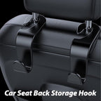 Car Seat Headrest Hook 4 Pack (Black) | Hanger Storage Organizer Universal for Handbag Purse Coat fit Universal Vehicle Car S Type