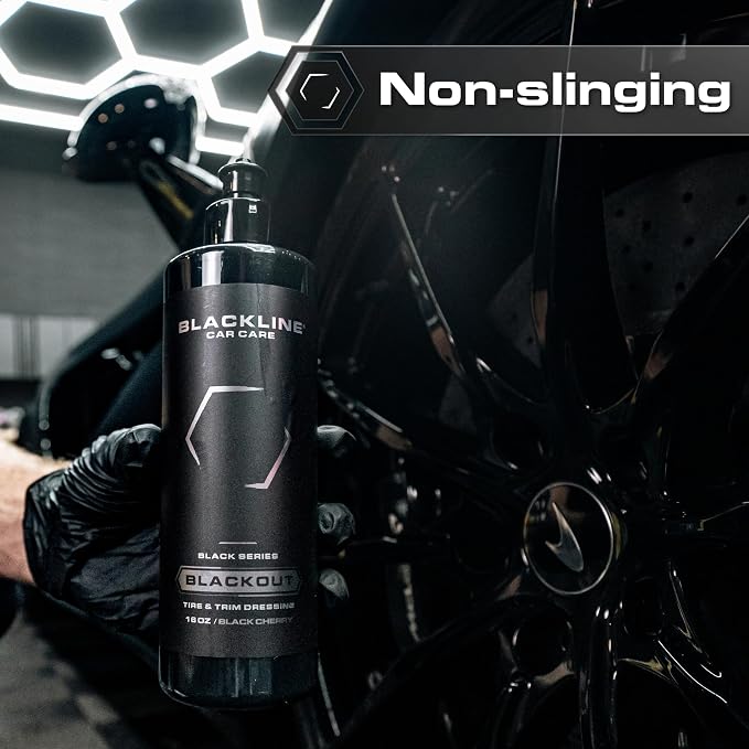 Blackout Trim & Tire Dressing - Best Tire Shine No Sling Formula - Water Based Protection for Car Tires & Trim - Safe for Cars, Trucks, SUVs & More - 16 fl oz (Pack of 2)