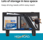 Car Visor Organizer with Zippered Pockets, Sunglasses Sleeve and Clear Photo or Registration and Insurance Pocket - Heavy Duty Straps Fit Most Car, SUV and Truck Visors - Gray