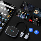 Wireless Auto Adapter, Wireless Carplay Adapter, Latest NFC Touchscreen Connectivity, Plug-and-Play for Android Devices (Android 11 and Above)