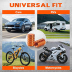 12PCS Tire Valve Stem Caps, Car Exterior Accessories, Aluminum Alloy Valve Cover Universal for Cars, Trucks, Motorcycles and Bicycles (Orange)