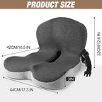 Truck Seat Cushion, Memory Foam Trucker Seat Cushion for Truck Driver Long Sitting with Adjustable Strap, Back Support and Pain Relief for Trucker Driving Car Office Chair and Pain