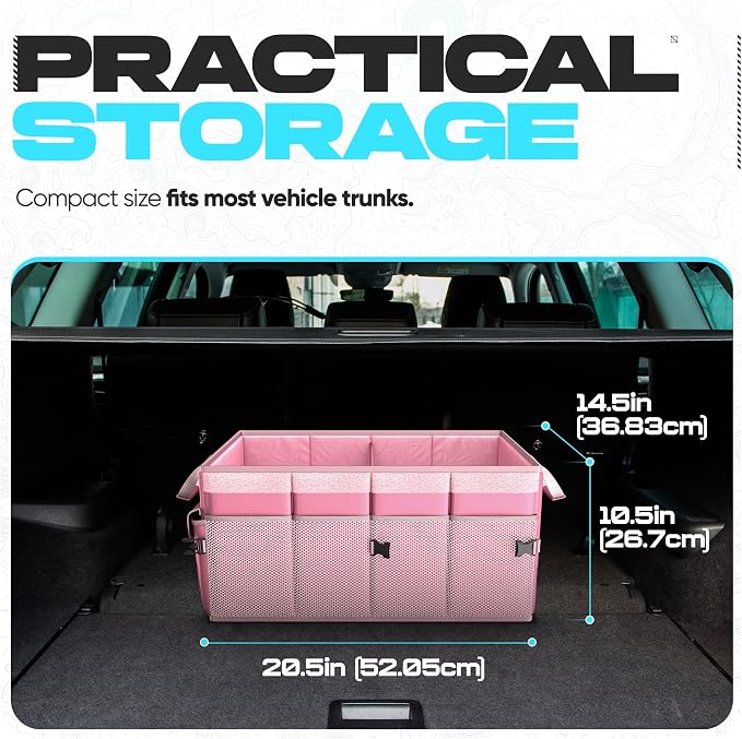 Trunk Organizer For SUV Car Trunk Organizer, Foldable Storage, Car Accessories for Women Men, Collapsible Bag, 600D Oxford, Non Slip Bottom, Straps, Soft Cover (50L)