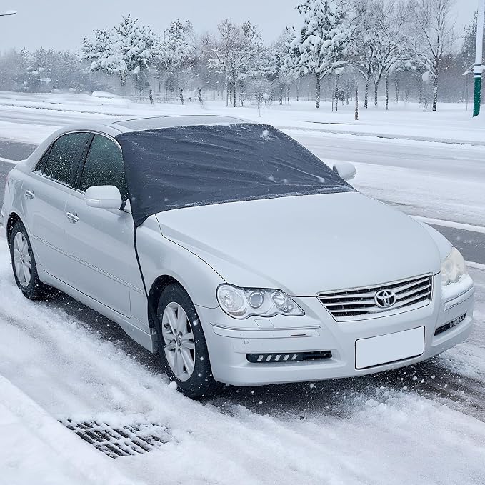Subody Cldkz Windshield Cover for ice and Snow | 600D Three-Layer Composite Waterproof,Sunshade,Dustproof Fabric |Windshield Snow Cover for car, SUV, Truck|Winter car Accessories|car Windshield Cover
