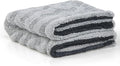 1000GSM Car Drying Towel 18"x24", Edgeless Double Twist Pile, Ultra Absorbent Microfiber Towel, Scratch-Free Lint-Free Streak-Free for Auto Detailing & Car Wash – Wave Silver&Grey