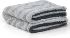 1000GSM Car Drying Towel 18"x24", Edgeless Double Twist Pile, Ultra Absorbent Microfiber Towel, Scratch-Free Lint-Free Streak-Free for Auto Detailing & Car Wash – Wave Silver&Grey