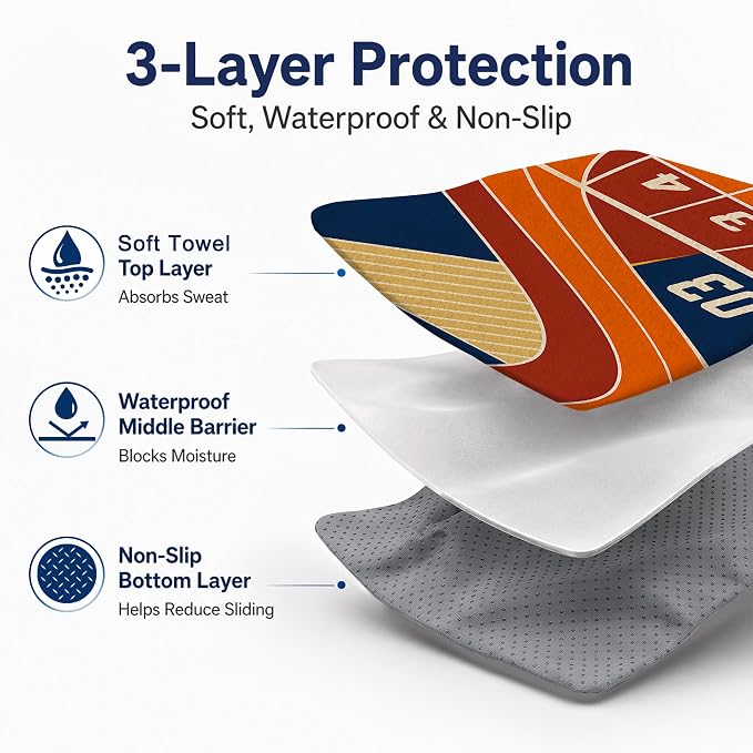 Car Seat Towel Cover for Front Seat, Sweat Absorbent Car Seat Protector with Non-Slip Backing, Waterproof Towel Car Seat Cover for Runners, Gym, Swimming, Beach, Pets, Track Runner Orange