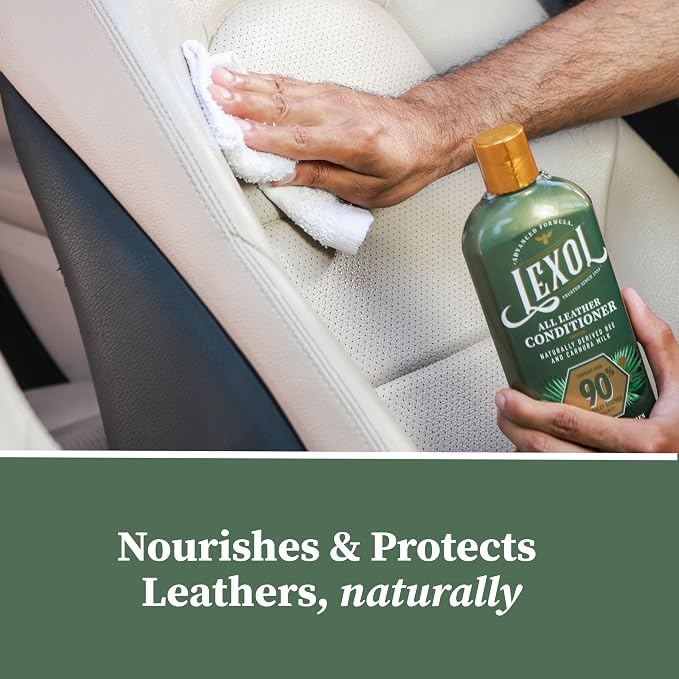 All Leather Conditioner, Naturally Derived Leather Conditioner with Bee and Carnauba Milk, Great for Car Interiors, Boots, Furniture, Bags, Jackets and More, 16.9 fl oz