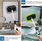 3 Set Windshield Cleaner Tool Inside Car Window Cleaner Tool with 3 Extendable Handle 9 Reusable Microfiber Pads and 3 Spray Bottles for Auto Home Interior Exterior Glass Cleaning (Multicolor)