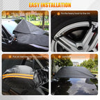Car Windshield Snow Ice Cover with Side Mirror Covers, Windshield Snow Ice Cover with Magnetic Edges Used for Snow Protection, Rain and Sun, Fits for Most Cars, SUV(61"x47")