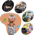 Dog Car Seat - Memory Foam Dog Booster Seats for Small Dogs Up to 25lbs-Elevated Pet Car Seat with Storage Pockets and Dogs Seat Belt-Pet Travel Bed for Front & Back Seats-Removable Washable-Black
