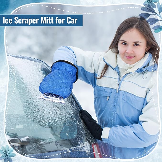 Ice Scraper with Glove Waterproof Ice Scrapers for Car Windshield No Scratch Comfortable Removal Snow Mitt Glove Windproof Warm for SUV Vehicle Truck Snow Quickly Removal