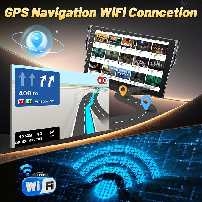 2+64G Car Stereo for Toyota RAV4 2007-2011 - Wireless Carplay & Android Auto - 9 Inch IPS Android Touchscreen Radio with WiFi, GPS Navigation, Equalizer, SWC, Mirror Link + AHD Backup Camera