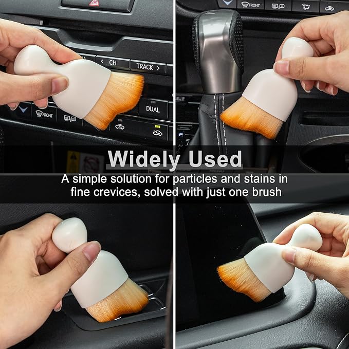 Car Detailing Brushes, Car Interior Dust Sweeping Soft Brush, Soft Bristles Brush Cleaning Tool for Automotive Dashboard, Air Conditioner Vents, Computer, Scratch Free(White)