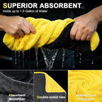 1400 GSM Car Drying Towels Car Detailing– XXL Microfiber Towels for Cars, Trucks (48" x 24"), Ultra-Absorbent, Streak-Free, Scratch-Free, No Water Spots, Double-Twist Pile & Edgeless Design