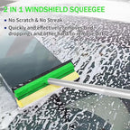 62'' Car Wash Brush with Long Handle, Scratch-Free Soft Bristles Sturdy Car Wash Mop, Complete Cleaning Brush Kit Wash Mitt Towel Windshield Squeegee Wheel Tire Brush for Car Truck RV Green