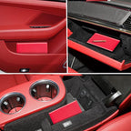 Car Registration and Insurance Card Holder, Vehicle License Document Glove Box Compartment Organizer, Interior Car Accessories for Women Men (Carbon Red)
