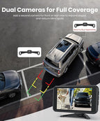 5“ Wireless Backup Camera with 1080P Dual-Channel Monitor | Easy Install for Powered by USB Boost Cable, Stable Real-Time View, IP69K Waterproof Night Vision for Car SUV Truck Pickup