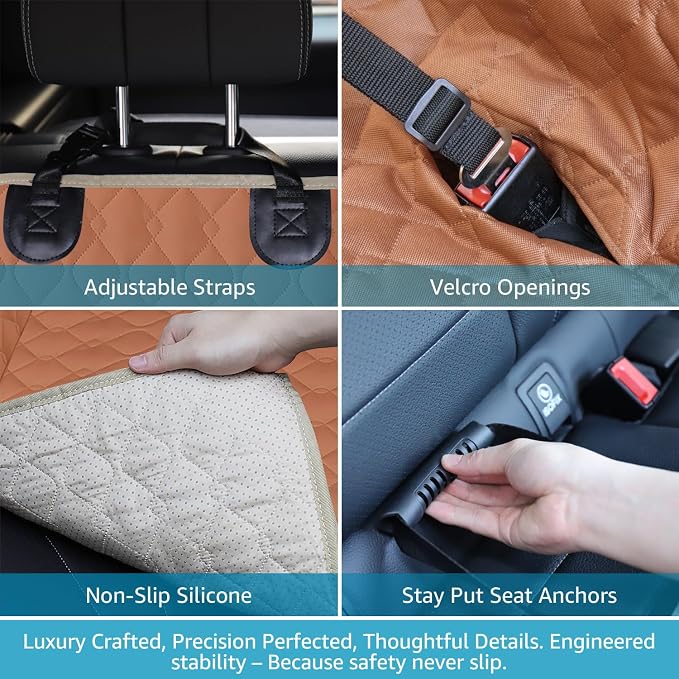 XL Truck Dog Seat Cover Back Seat with 2 Seat Belts, Dog Car Hammock for Large SUV and Trucks Compatible with F150 F250/Chevrolet Silverado/Ram Pickup/GMC Sierra/Toyota Tundra and Crew Cab