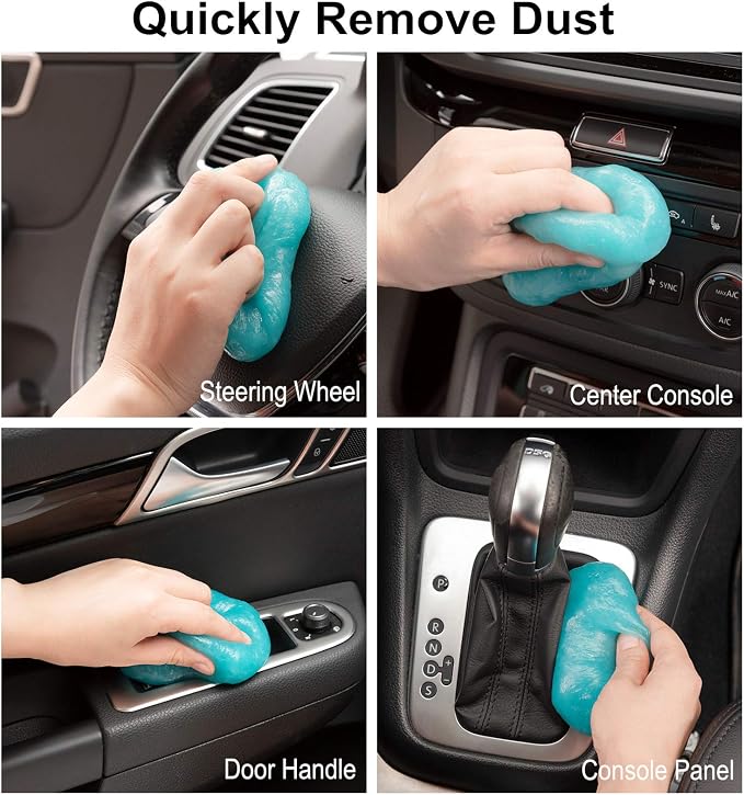 2Pack Cleaning Gel for Car Putty Car Cleaning Auto Gel Detail Tools Car Interior Cleaner Universal Dust Removal Gel Car Vent Cleaner Keyboard Cleaner Blue Yellow (320g/11.2oz)