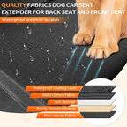 Car Seat Extender for Dogs, Backseat & Frontseat Extender for Large Dog up to 200 LBS, Foldable Seat Gap Filler for Most Cars with Detachable Lid
