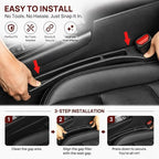 【Compatible with bmw】 Car Seat Gap Filler Compatible with bmw x1, x3, x5, Car Organizer Front Seat 2-in-1 Storage No-Drop Storage(2 Pack, Black)