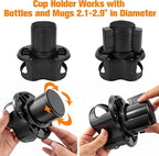 Double Cup Holder for Car, 2 in 1 Extra Cup Insert with Expandable Base, Multifunctional Extender Expander Adapter with Elastic Open-Close Cup Mouth, Adjustable Bracket FOR 2.1''-2.9'' BOTTLE DIAMETER