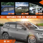Rain Guards Fit for Jeep Compass 2017 2018 2019 2020 2021 2022 2023 2024 2025 2026, Tape-on Durable Side Window Sun Wind Deflectors 2017-2026 Compass Rain Guard Black 6 PCS
